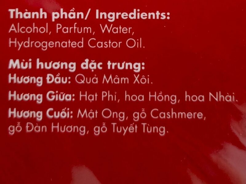 thành phần trong nước hoa charme